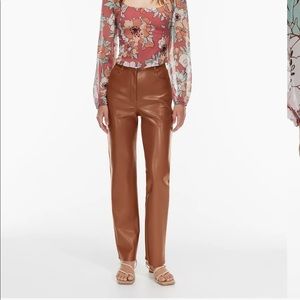 Aritzia Wilfred Melina brown leather pant
